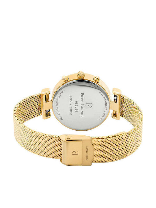 Damenuhr 35 mm Chronograph mit Batterie, Gold