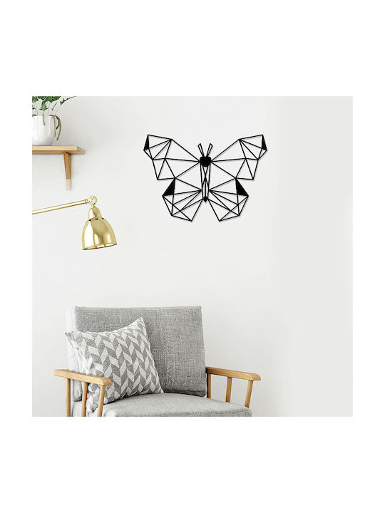 Megapap Wanddekoration Silhouette Schmetterling Schwarz aus Metall 50x3x35cm