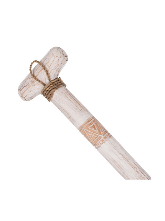HomeMarkt Decorațiune Suspendată Lucrată Manual Albă Din Lemn 16.5x16.5cm