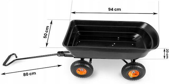 Dump Cart Garden Cart Plastic Four-wheel 75lt