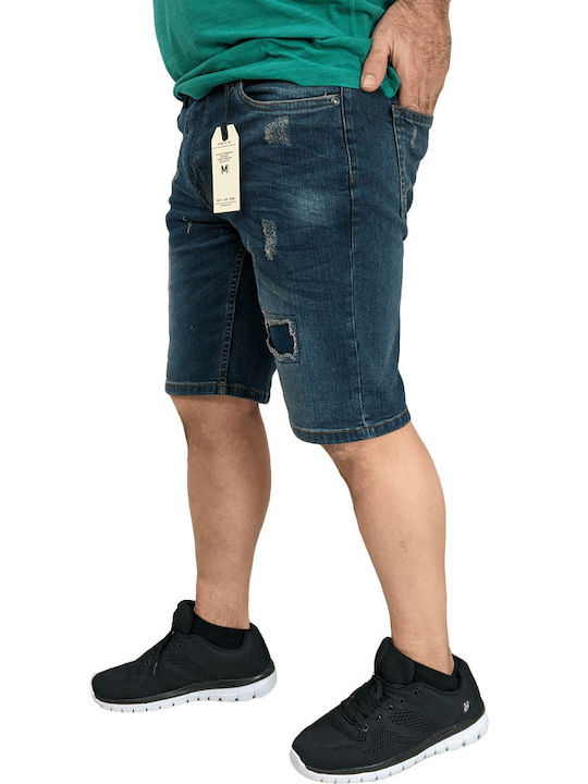 Dark Blue Ripped Denim Shorts LESLI RIPPED 2163 MARCUS (LESLI RIPPED 2163-)