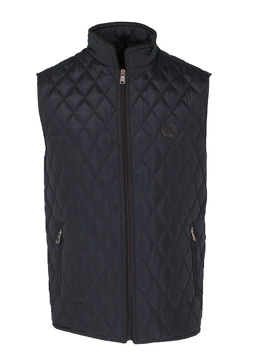 Makis Tselios BN286 G1001.15.BIG Men's Quilted Sleeveless Jacket Blue