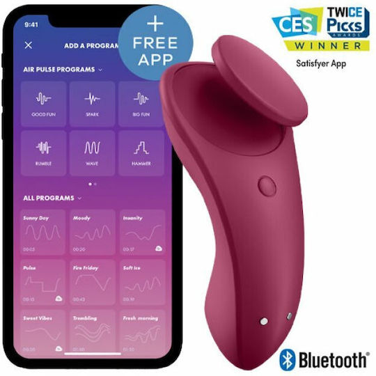 Satisfyer Sexy Secret Panty Vibrator Клитор Вибратор с Дистанционно Управление 8.2см Червен