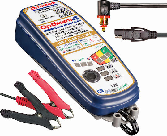 Tecmate OptiMate 4 Premium Φορτιστής & Συντηρητής Μπαταρίας Αυτοκινήτου 12V