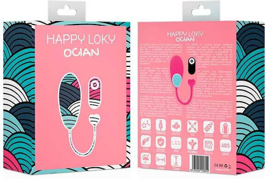 Dream Love Happy Loky Ocian Vibrator Egg with Remote Control 19.5cm Pink