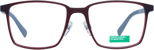 Benetton Tortoise Acetate Prescription Eyeglass Frame Burgundy BEO1009 252