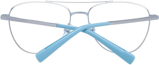 Benetton Weiblich Metallisch Brillenrahmen Blau BEO3003 649