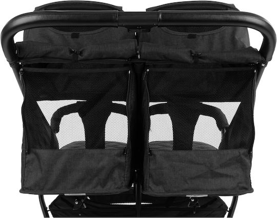 Kikka Boo Happy 2 Double Stroller Suitable for Newborn Black 11.5kg