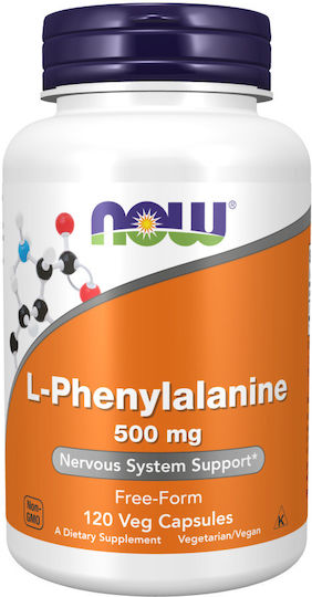 Now Foods L-Phenylalanine 500мг 120 Билкови капсули