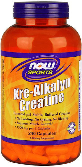 Now Foods Sports Kre-Alkalyn Creatine 750мг 240 капсули