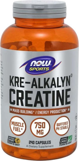 Now Foods Sports Kre-Alkalyn Creatine 750мг 240 капсули
