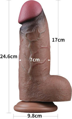 Lovetoy Nature Cock Dual Layered Realistic Dildo with Scrotum & Suction Cup Flesh 24cm