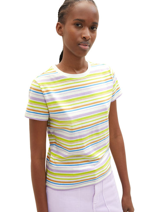 Damen T-Shirt Gestreift Gelb