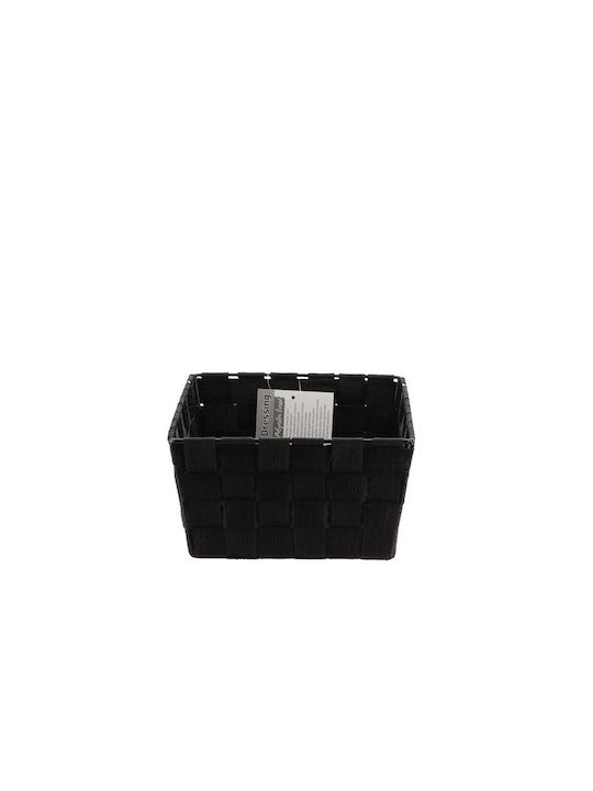 Καλάθι Αποθήκευσης Υφασμάτινο Μαύρο 25x19.5x10.5cm