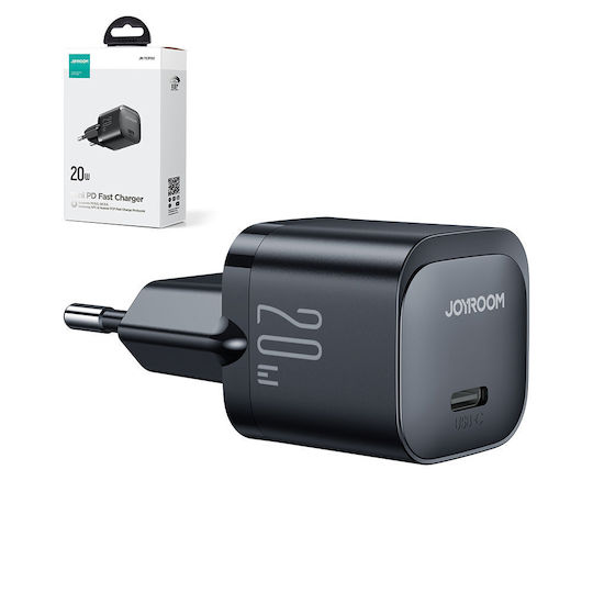 Joyroom Φορτιστής Χωρίς Καλώδιο με Θύρα USB-C 20W Power Delivery Μαύρος (JR-TCF02)