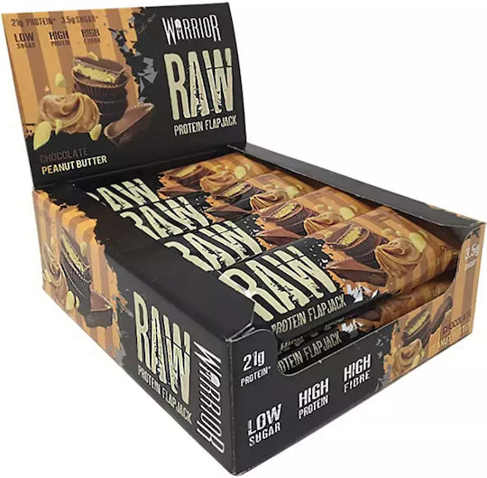 Warrior Raw Protein Flapjack Bars with 20gr Protein & Flavor Chocolate Peanut Butter 12x75gr