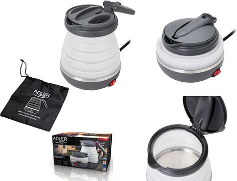 Adler Електрическа Кана За Пътуване 600ml 750W Бяла