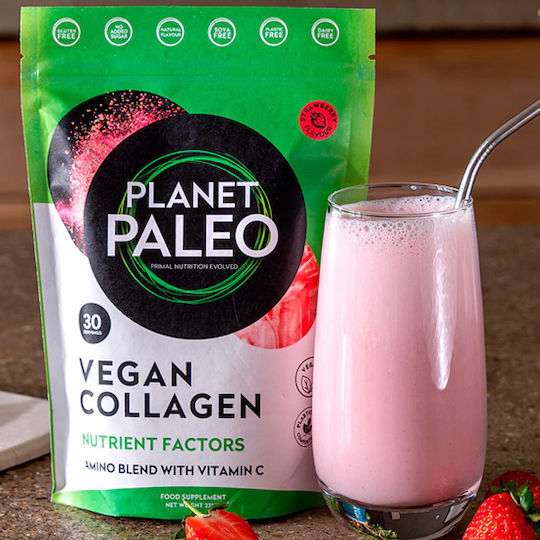 Planet Paleo Vegan Collagen Nutrient Factors 231gr Φράουλα