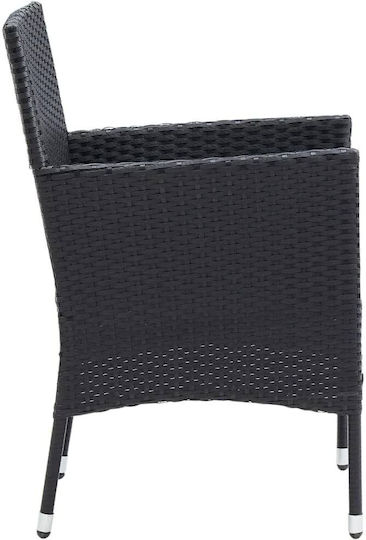 Garten- und Outdoor-Möbelsets für kleinen Raum 3 Stück Schwarz mit Kissen