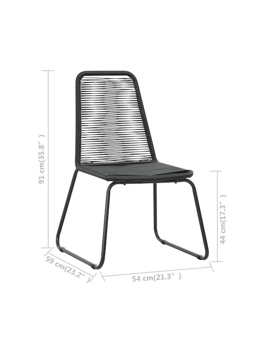 Dining Room Set for Small Outdoor Spaces 3 Pieces Black