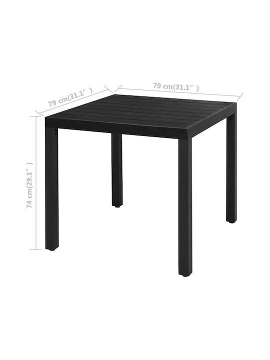 Dining Room Set for Small Outdoor Spaces 3 Pieces Black