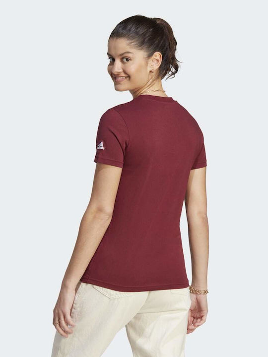Adidas Loungewear Essentials Women's Athletic T-shirt Shadow Red / White