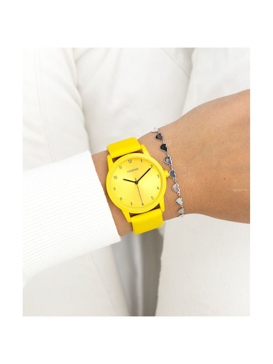 Oozoo Uhr mit Gelb Kautschukarmband