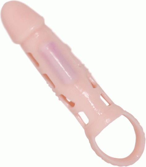 Baile Extension Vibrating Cock Sleeve Προέκταση Πέους με Δόνηση Μαύρη 13.5cm bI-26209