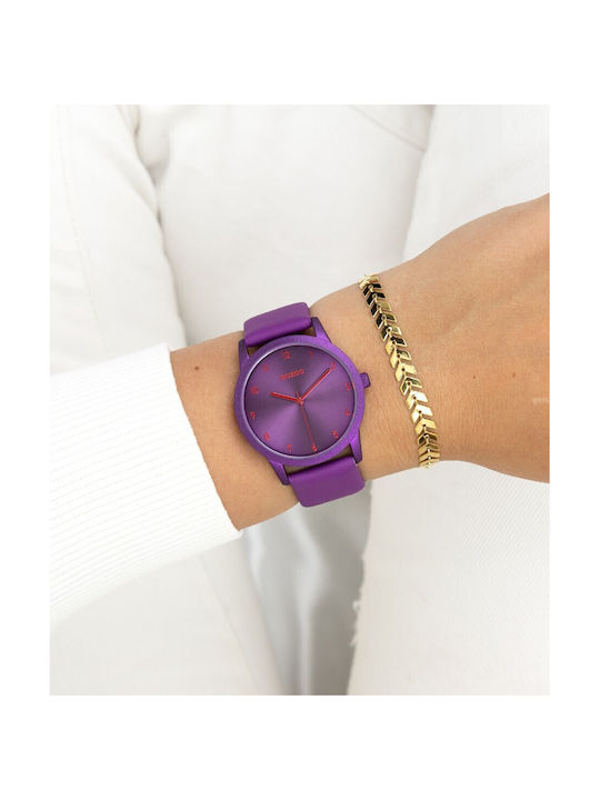 Oozoo Watch with Purple Leather Strap