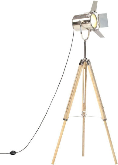 vidaXL Vintage Floor Lamp H140xW16cm. with Socket for Bulb E27 Brown