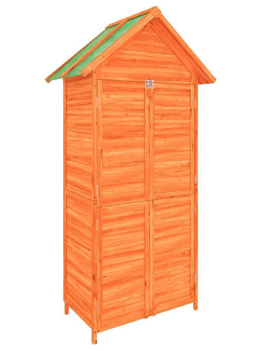 Wooden Garden Warehouse with Double-Leaf Door Brown L0.89xW0.525xH1.75cm