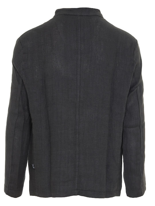 Rose & Cigar RCS23034 Men's Shirt Long Sleeve Linen Black