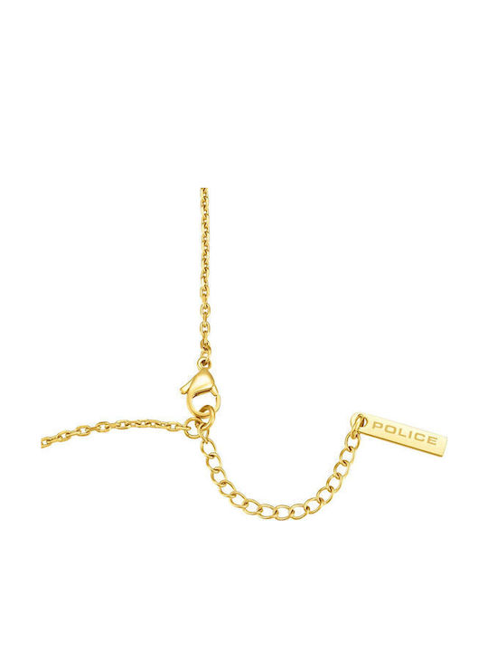 Police Men's Cross from Gold Plated Steel with Chain Grace