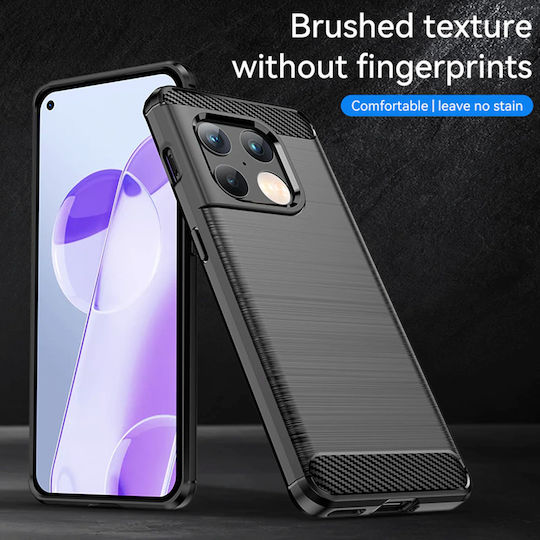 Techsuit Carbon Back Cover Σιλικόνης Μαύρο (OnePlus 10 Pro)