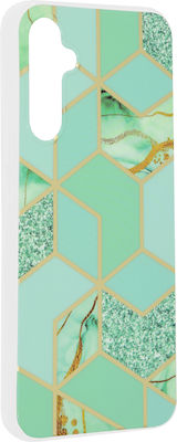 Techsuit Marble Series Silicone Back Cover Green Hex (Galaxy A34)