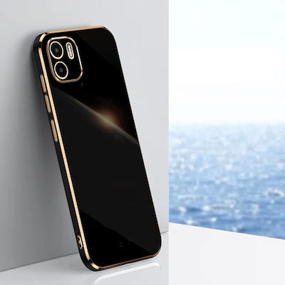 Bodycell Gold Plated Umschlag Rückseite Silikon Schwarz (Galaxy A22 4G) BG-00052