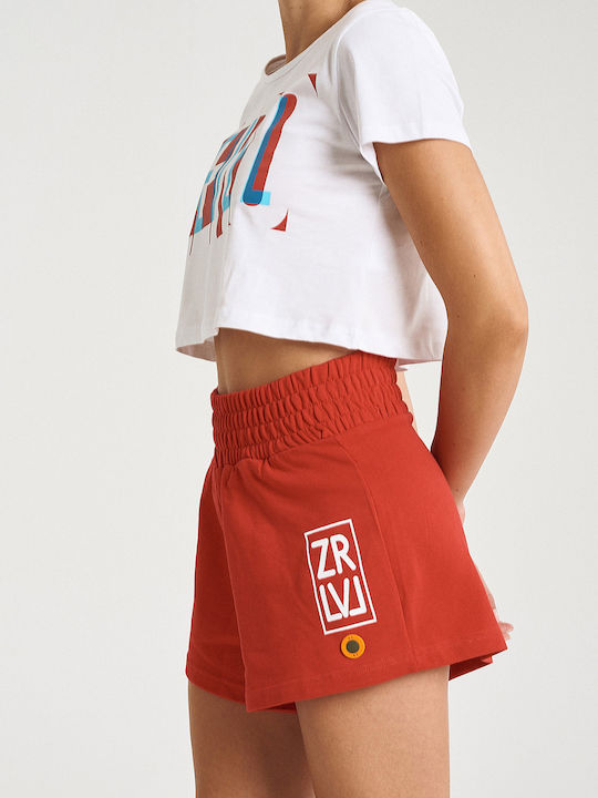 Zero Level Kai Women's High Waist Shorts Red