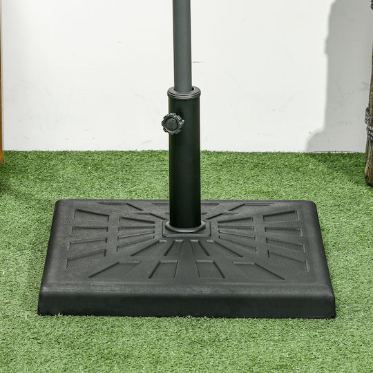 Outsunny Umbrella Stand made of Metal in Black Color 51x51x32cm