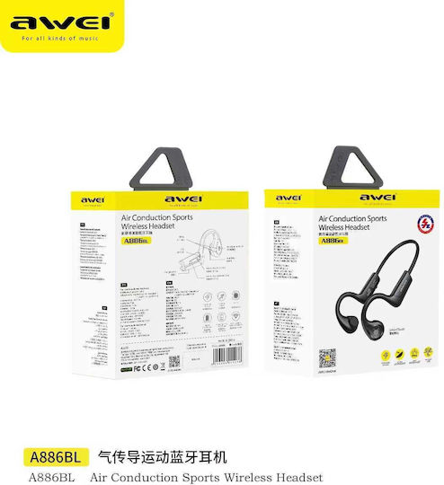 Awei A886BL Open Ear Bluetooth Handsfree Căști Negru