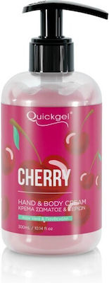 Quickgel Cherry Feuchtigkeitsspendende Creme Körper mit Aloe Vera 300ml