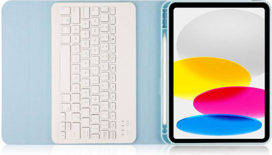 Tech-Protect Smartcase + Keyboard Флип капак Английски език САЩ Sky Blue (Apple iPad 10.9 2022 (10 Gen) / 11 2025 (11 Gen))
