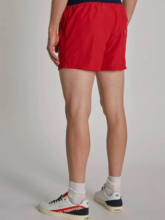 La Martina Herren Badebekleidung Shorts Rot mit Mustern