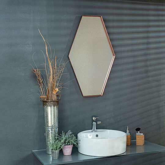 Bathroom Mirror made of Metal 50x80cm Orange