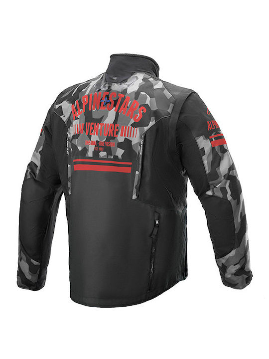 Alpinestars Venture-R Χειμερινό Ανδρικό Μπουφάν Μηχανής Gray Camo/Red Fluo