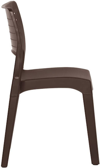 Outdoor-Stuhl Polypropylen Braun 2Stück 50x51x82εκ.