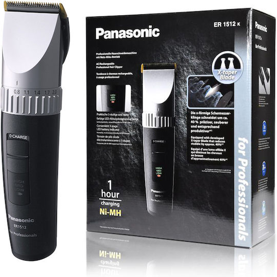 Panasonic Professional Rechargeable Hair Clipper Black/Silver ER-1512K801