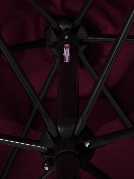 Umbrelă Rotundă Metalică Burgundy Φ3xÎnălțime2.22m