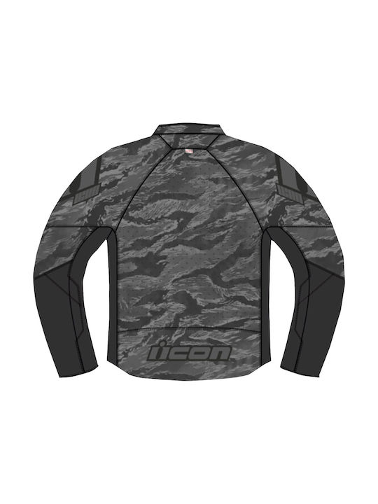 Icon Tigerblood Sommer Herren Motorradjacke Grey