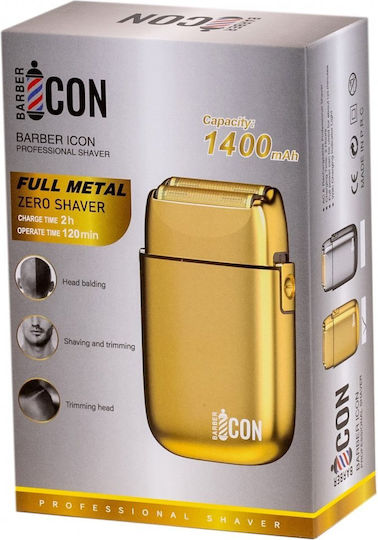 Barber Icon Full Metal Zero Lithium Silver Foil Electric Shaver Face / Body Rechargeable