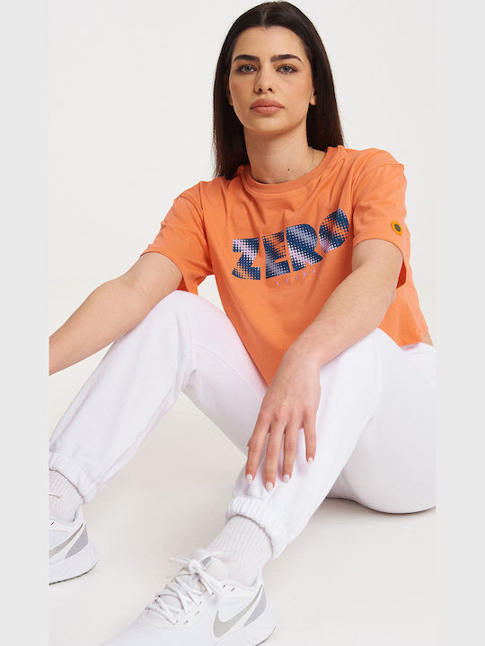 Ichika Γυναικείο Crop T-shirt Πορτοκαλί